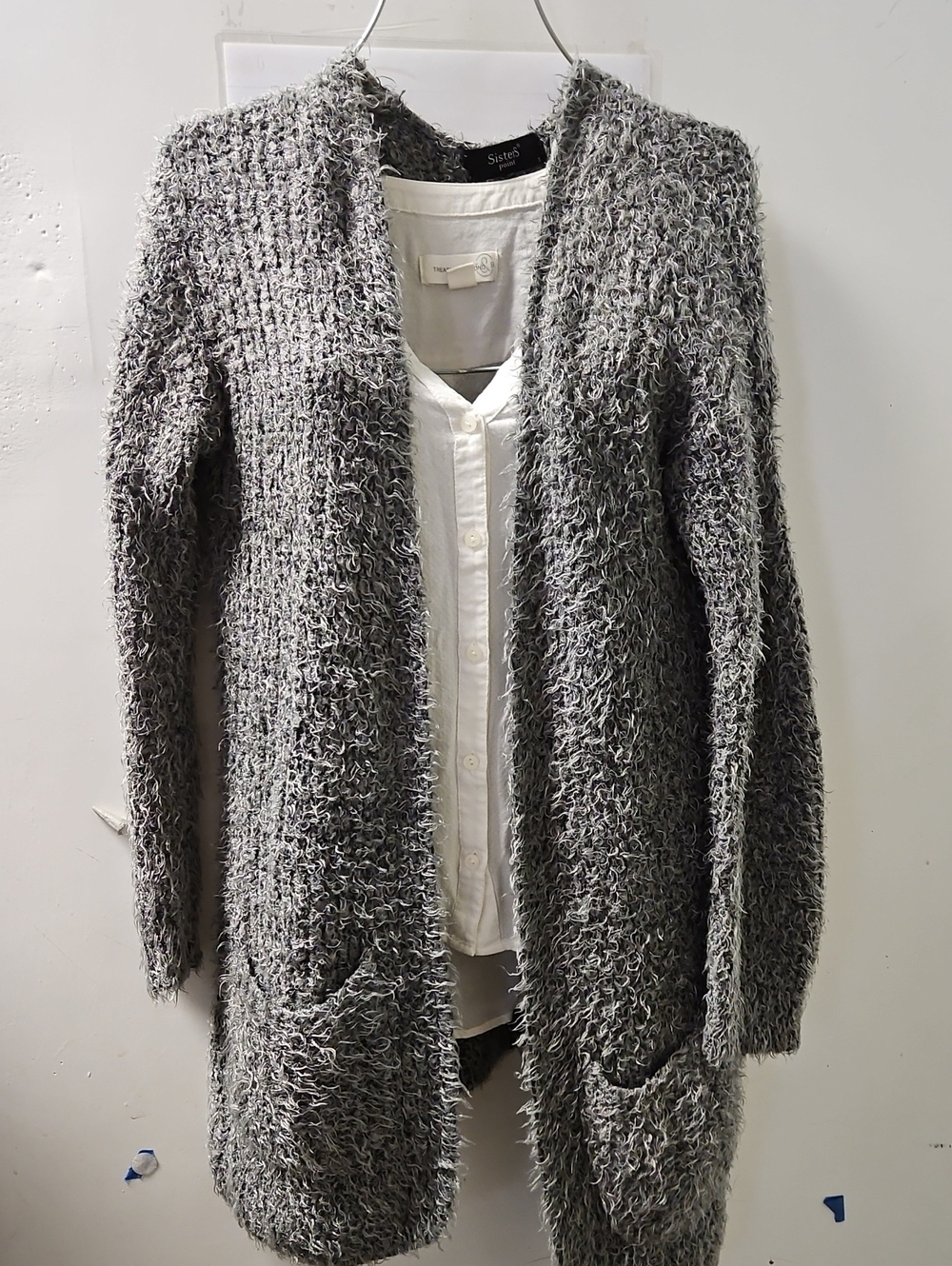 Cozy Gray Open-Front Textured Cardigan by